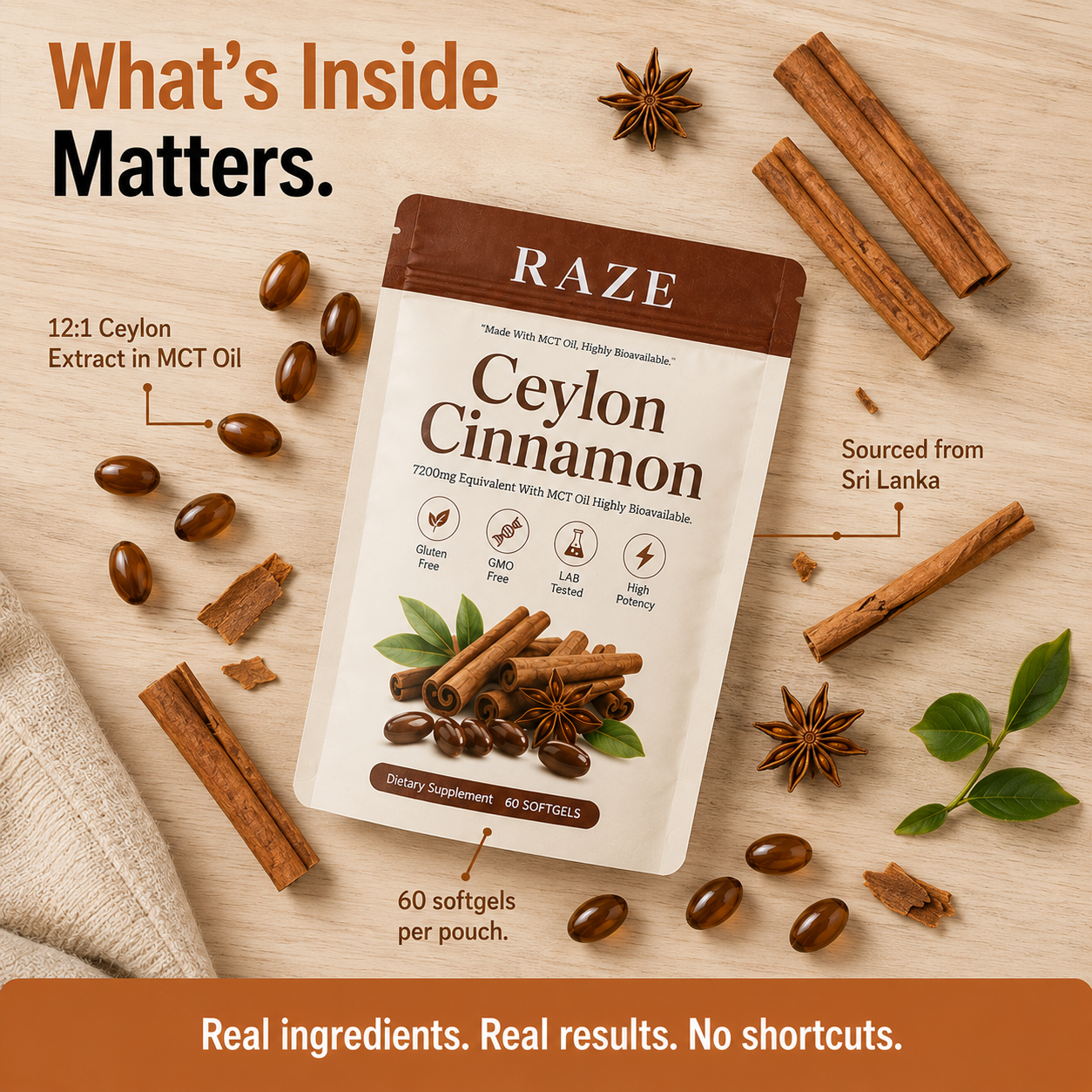 RAZE True Ceylon Cinnamon — For Controlled Blood Sugar