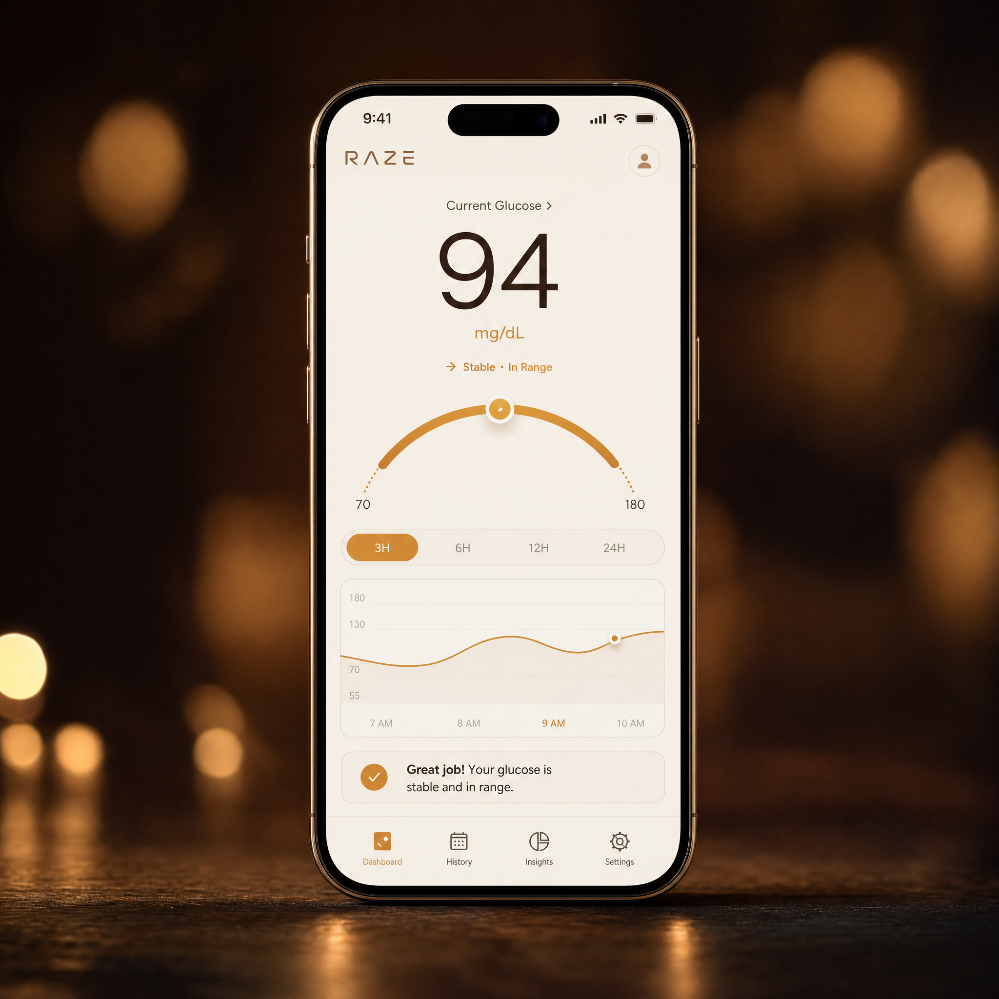 RAZE Blood Sugar Tracker App